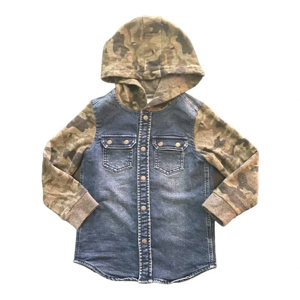 EPIC THREADS-GIRLS SIZE 5-DENIM AND CAMO JACKET